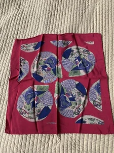 VTG 100% Italian Silk Handkerchief Scarf 12” x 12” Red/ Green/red/Blue - Picture 1 of 7