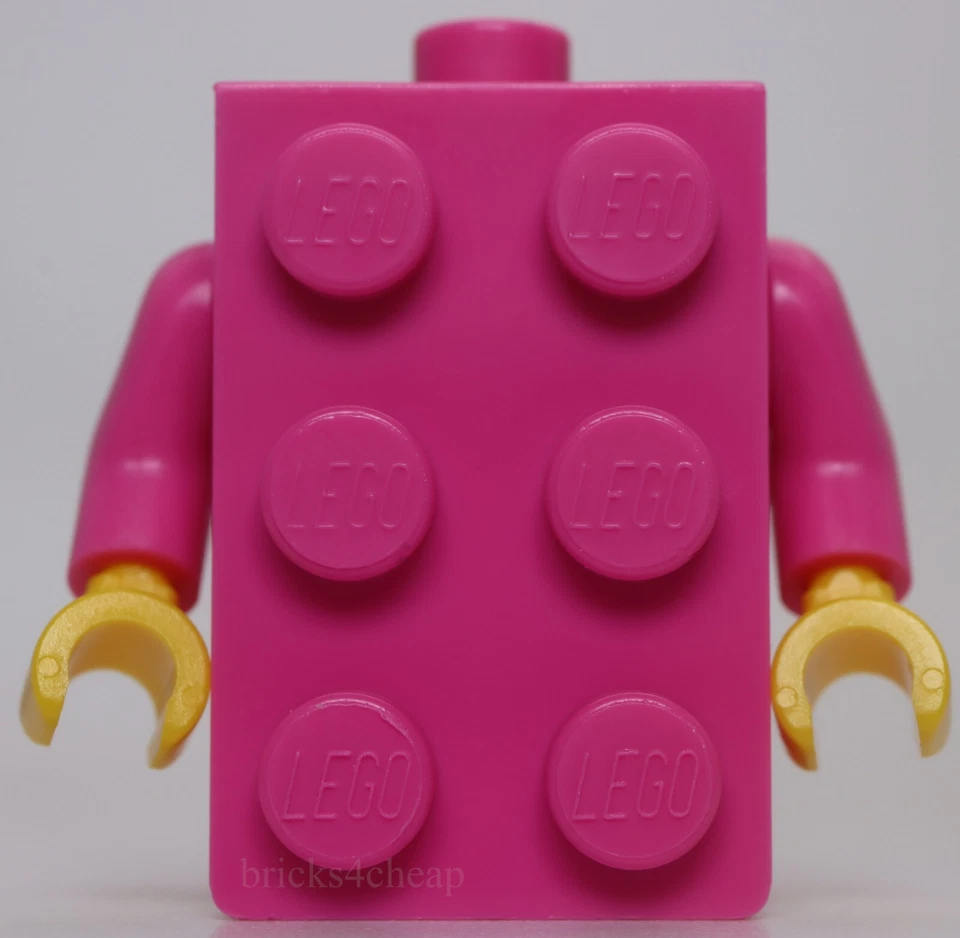 Lego Dark Pink Torso 2 x 3 Brick Costume Bright Light Blue Arms - Image 1 of 1
