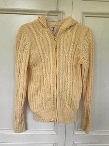 Girl’s Lands End Cableknit Hoodie Sweater - Picture 1 of 5