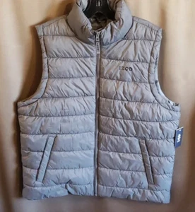 Izod Gray Sleeveless Puffer Jacket Vest Size Large NWT - Picture 1 of 10