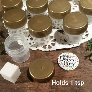 12 Vial Gold Cap Tiny ink Pot JAR Bottle 1/4oz container Powder  #2803 USA  - Picture 1 of 5