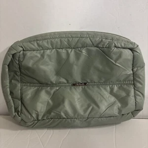 ANORAK Travel Toiletry Bag Puffer Pouch w/ Zipper Lightweight Green - Picture 1 of 12