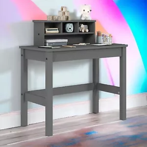 Grey Writing Desk with Hutch - Picture 1 of 14