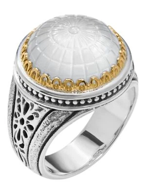 Konstantino Dome Sterling Silver 18k Gold MOP Ring DKJ972-313 S7 MSRP $850 - Image 1 of 4