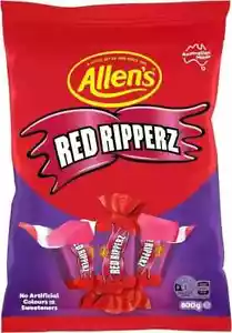 Allen'S Red Ripperz Chewy Raspberry Flavour Bulk Bag Lollies, 800G - Picture 1 of 3