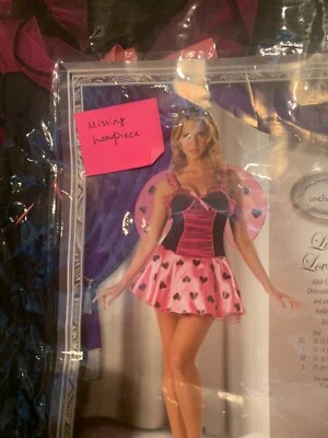 NUEVO SIN ETIQUETAS Disfraz Luscious Love Bug Día de San Valentín Talla Adulta Vestido Pequeño Solo Alas Foto 1 de 4