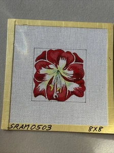 Amaryllis 4” Square Needlepoint Canvas - Picture 1 of 2
