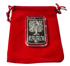 1988 SILVER 1 OZ 999 CHRISTMAS TRUE LOVE MADISON MINT VINTAGE ART SILVER BAR - Picture 1 of 4