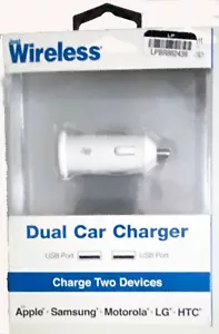 Cargador de Coche USB Doble Inalámbrico Just Blanco - Nuevo Caja Sellada - Imagen 1 de 2