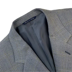 Hombre 40R Canali Azul Claro / Marrón Cuadros Seda / Lana Mezcla Blazer - Imagen 1 de 11