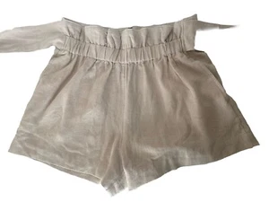 Abercrombie & Fitch Ultra High Rise Khaki Shorts Attached Tie M New - Picture 1 of 6