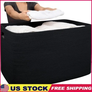 XXXLarge Cotton Rope Storage Basket Organizing Clothes Toys Blankets Bins New - Picture 1 of 6