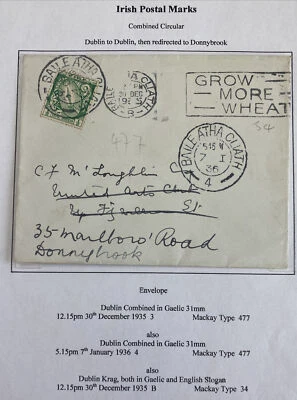 Dublín Irlanda 1936 cubierta para Donnybrook cultivar más trigo cancelar Foto 1 de 3
