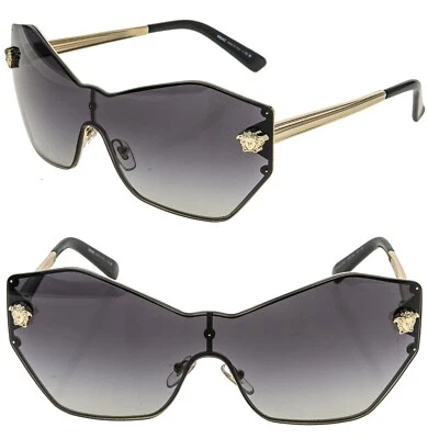 Gafas de sol VERSACE GLAM Stud Medusa Head 2182 gris degradado dorado VE2182 escudo Foto 1 de 4