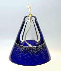 Vintage Hand Blown Bubble Art Glass Oil Lamp Paperweight. Quality Made In Poland - Picture 1 of 14