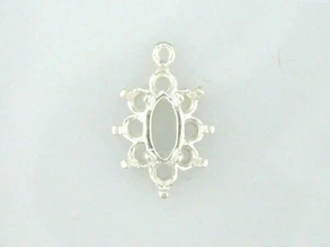 8 x 4 Marquise Cluster Dangle Setting Sterling Silver - Picture 1 of 1