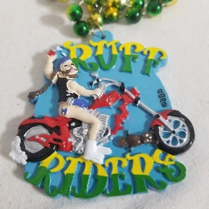 Mardi Gras Bead Ruff Riders Biker 21" Specialty Necklace Nola Carnival Throw - Picture 1 of 6