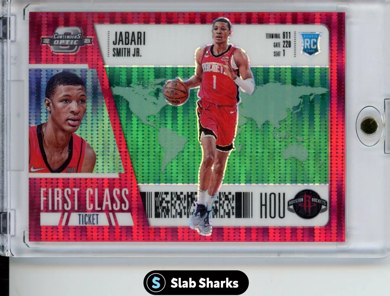 2022 CONTENDERS OPTIC #4 JABARI SMITH JR. FIRST CLASS TICKET GREEN PULSAR /25 RC