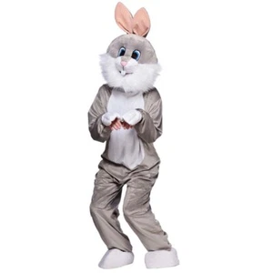 Grey Easter Bunny Rabbit Costume Plush Unisex Adult Mascot Fancy Dress Outfit - Picture 1 of 1