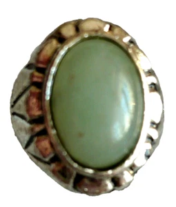 grande anello giada folklore pietragioie verde tibet argento regolabile NUOVO + PERFETTO - Foto 1 di 3