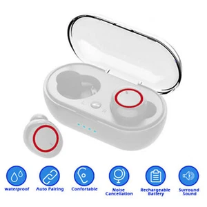 Bezprzewodowe słuchawki Bluetooth 5.0 zestaw słuchawkowy słuchawki douszne z etui ładującym - Zdjęcie 1 z 4