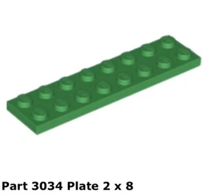 Lego 1x 3034 Placa Verde 2 x 8 6074 Black Falcons Fortaleza - Imagen 1 de 1