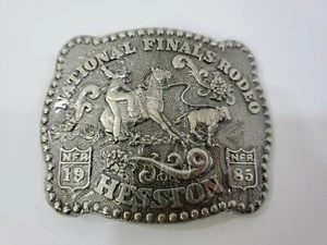  National Finals Rodeo Hesston 1985 NFR Adult Cowboy Buckle, Vintage Sealed  - Picture 1 of 2