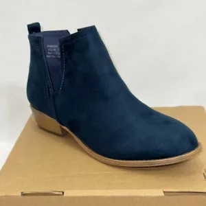 Journee Collection Women's Rimi Standard Width Suede Booties Navy Women Size 11 - Picture 1 of 7