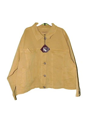 全新 带标签 Ava & Viv 轻薄夹克 - 女式 4X 大码 - 黄色/薄棉 Bl — 第 1/3 张图片