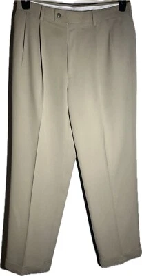 Alan Flusser Men 34 x 30 Chino Pleated Front Cuffed Casual Golf Travel Pants - Image 1 of 4