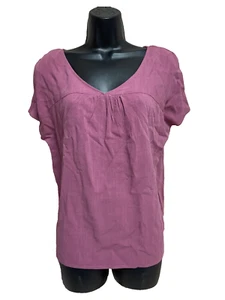 Kori America Womens Shirt Size Small Short Sleeve New NWT Linen Blend V-neck Top - Picture 1 of 11