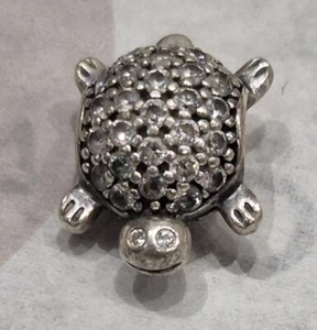 Original Pandora Funkelnde Pave Meeresschildkröte Charm Tier ALE 925 #791538CZ - Bild 1 von 6