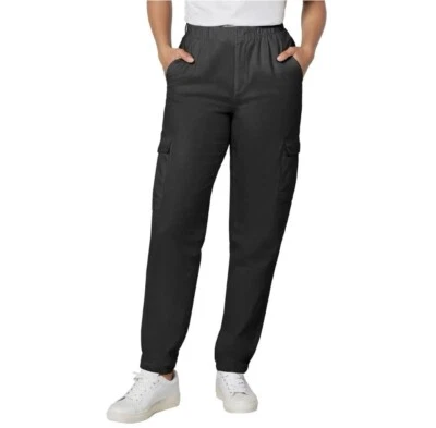Pantalones cargo de sarga con bolsillos GAP para dama. Talla mediana, color negro.�� Foto 1 de 4