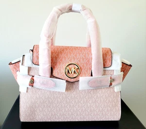 Michael Kors Carmen Colorblock Medium Flap Women's Satchel Sherbert NEW🎀NIP NWT - Picture 1 of 16