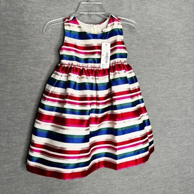 Vestido de Vacaciones Gymboree Arco Iris Rayas Talla 12-18 Meses Ahora Satinado Fiesta Nuevo Foto 1 de 4