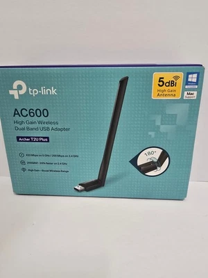 TP-Link AC600 Archer T2U Plus High Gain Wireless Dual Band Wi-Fi Adapter for PC - Image 1 of 3