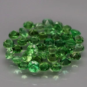 Corte Diamante Redondo 2.3mm. Color Deslumbrante Verde Natural Tsavorita 40 Piezas/1.80Ct. - Imagen 1 de 6