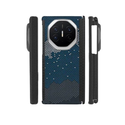  Lente metálica de fibra de carbono real con estuche magnético de eje para Huawei Mate XT/s Ultimate Foto 1 de 4