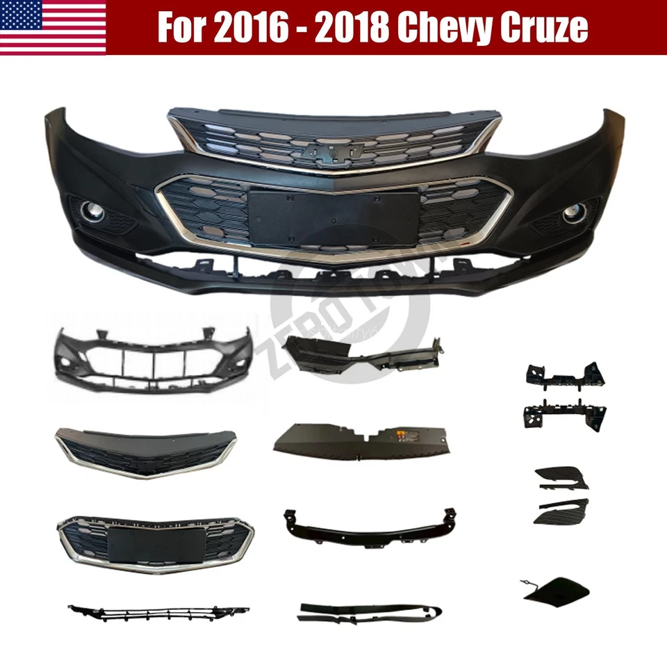 For 2016 2017 2018 Chevy Cruze Front Bumper Cover Grille &Radiator Deflector Set Foto 1 de 4