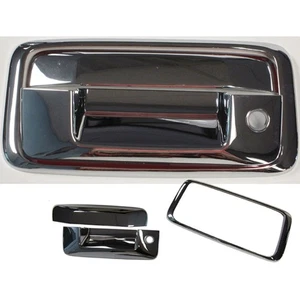 3p Chrome Tailgate Handle Cover w/o Cam fits 14-18 Chevy Silverado by Luxury FX - Picture 1 of 4