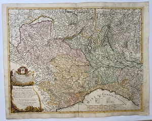 LOMBARDÍA ITALIA 1680 GIACOMO DE ROSSI- DA VIGNOLA MAPA ANTIGUO GRANDE - Imagen 1 de 12