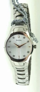 Bulova Diamonds 96P145 Women's Round Stainless Steel Dress Rose Gold Bezel Watch - Picture 1 of 2