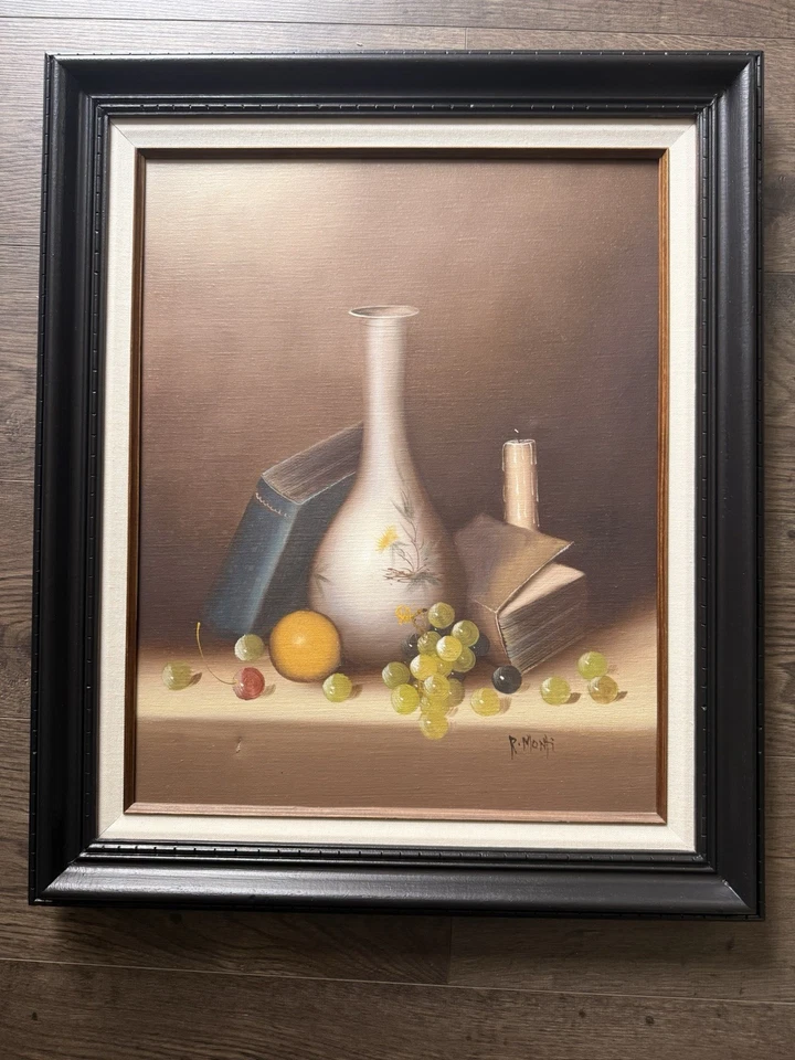 Vintage R. Monti One Of A Kind Vase Hand Painting - Image 1 of 3