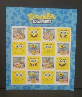'25 SPONGEBOB SQUAREPANTS POSTAL STAMPS/NICKELODEON COLLECTIBLE/STOCKING STUFFER - Image 1 of 2