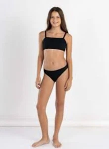 Bikini bandeau fruncido de dos piezas para niñas Seed Heritage en negro talla 16 precio de venta sugerido por el fabricante 45 USD - Imagen 1 de 5