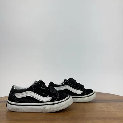 Little Kids Toddler Vans Old Skool Black Suede Skateboarding Sneakers Size 6 C - Image 1 of 4