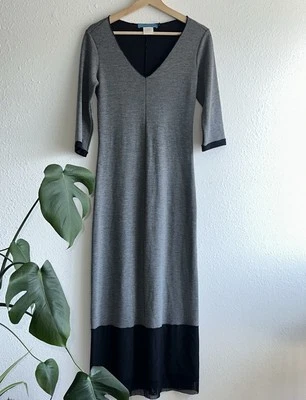 Maxi Vestido Para Mujer Johnny Was Clásico Gris y Negro Talla XS Foto 1 de 4