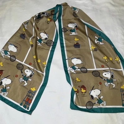 Bufanda Peanuts Snoopy y Woodstock Jugar Tenis Raro Talla 52"x 12" Foto 1 de 4