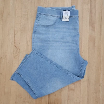 Pantalones legging capri de mezclilla azul cielo Terra & Sky para mujer talla 3X 24W-26W Foto 1 de 4
