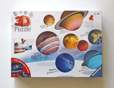 NOVO LACRADO Ravensburger Sistema Solar 3D Quebra-cabeça Planetas Espaciais 540 peças Idades 6+ - Imagem 1 de 4